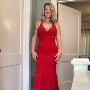 Red formal gown